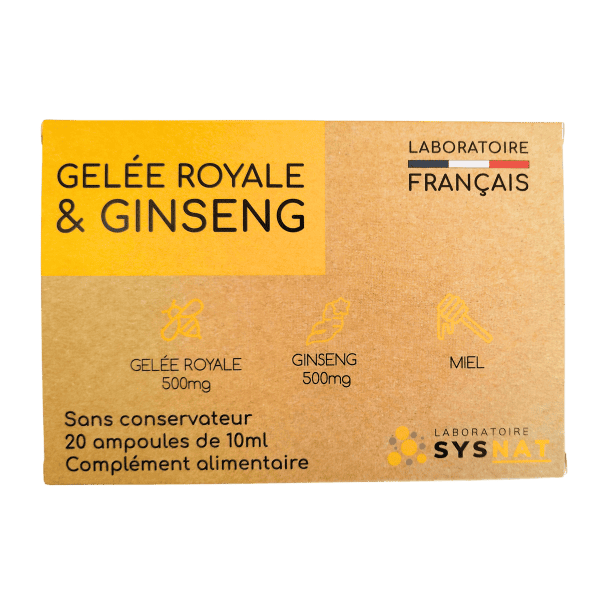 Ginseng et Gelée Royale Boisson tonique - 20 ampoules