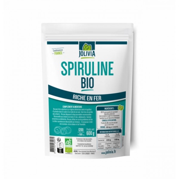 Spiruline Bio - 1200 comprimés de 500 mg